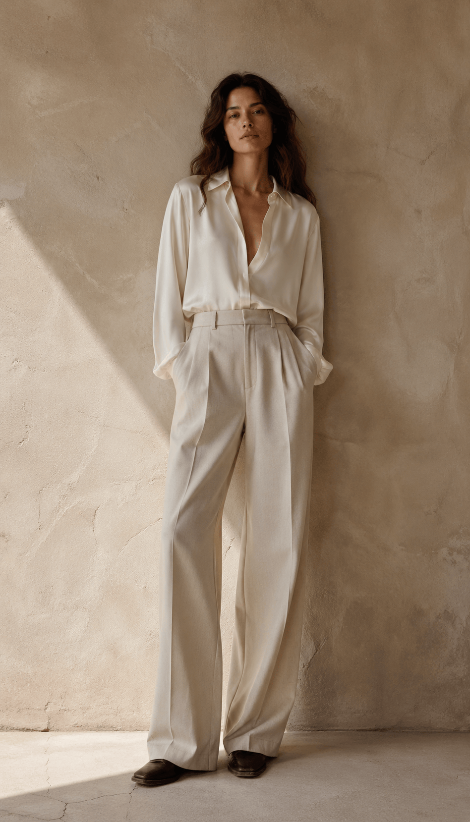 Womenswear editorial photography of a silk blouse